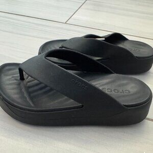 Crocs Getaway Platform Flip Sandals Black Size 7